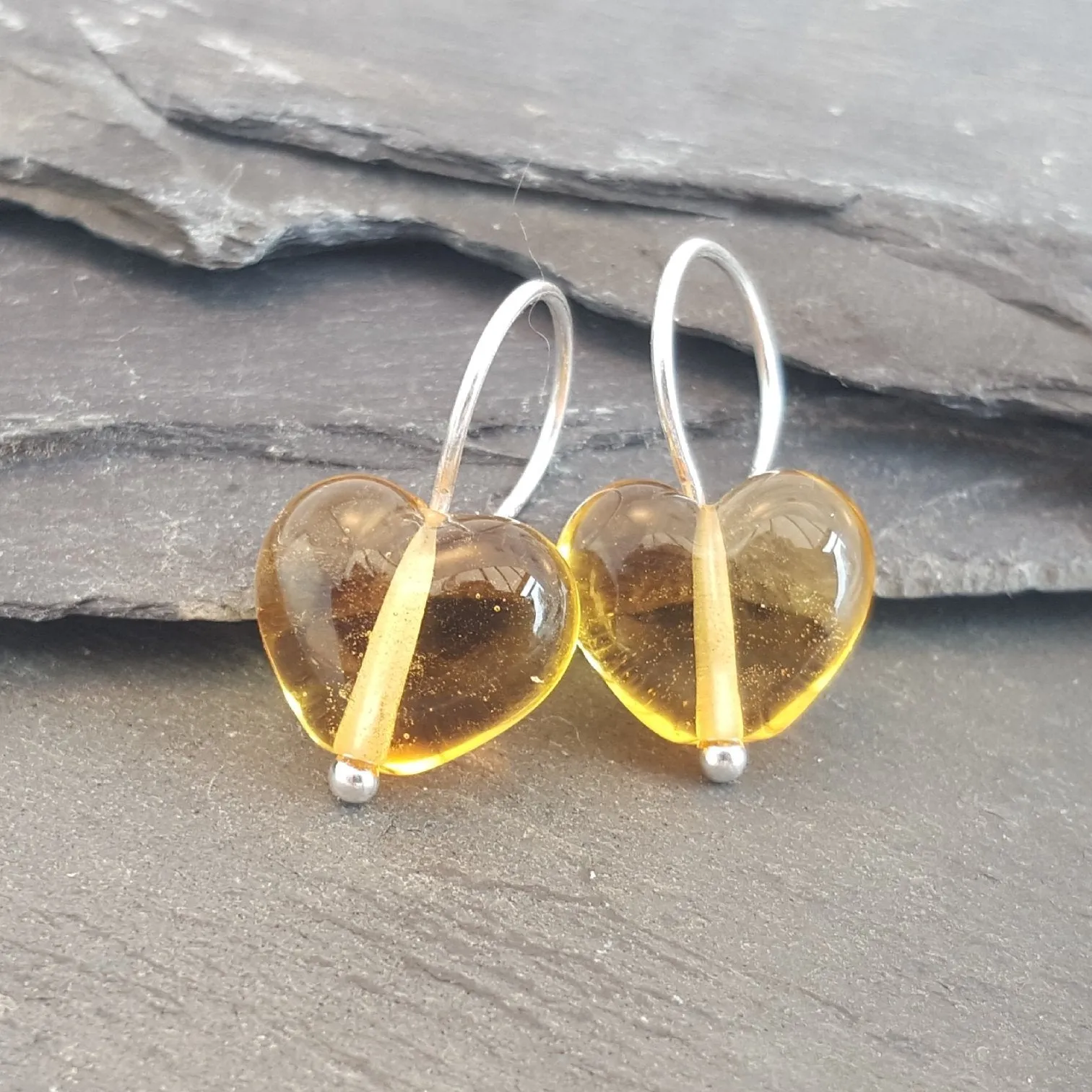 Birthstones in Glass - Cora Heart Hoop Earrings