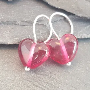 Birthstones in Glass - Cora Heart Hoop Earrings