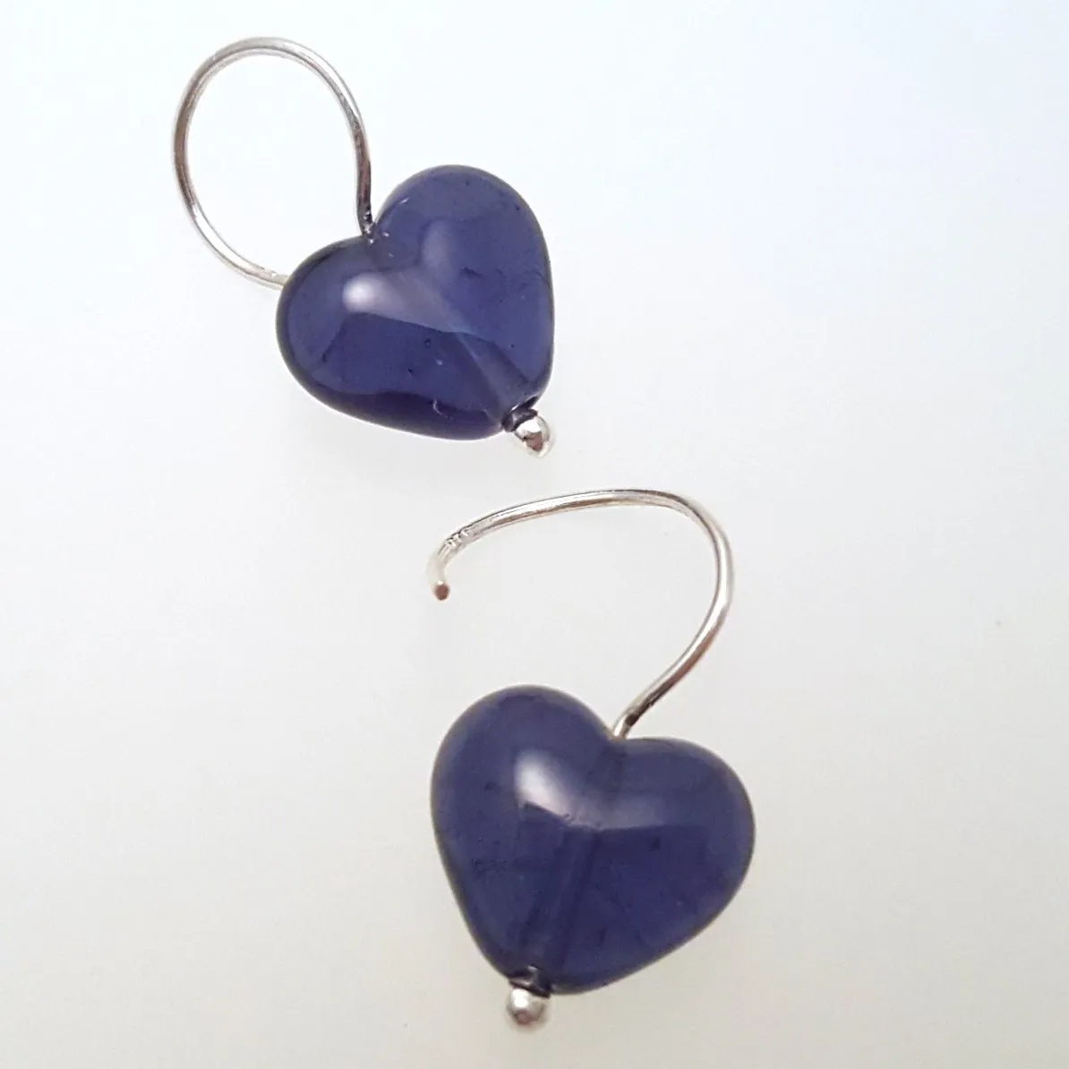 Birthstones in Glass - Cora Heart Hoop Earrings