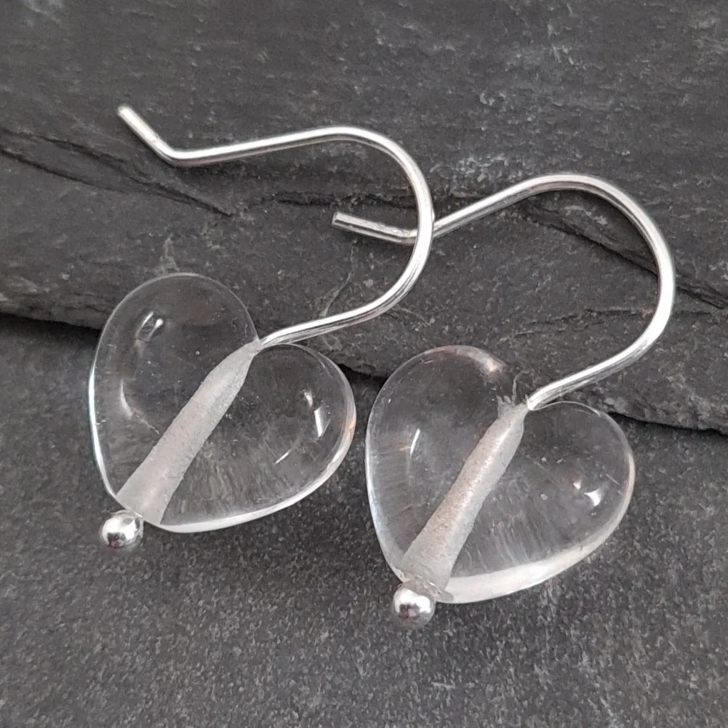 Birthstones in Glass - Cora Heart Hoop Earrings