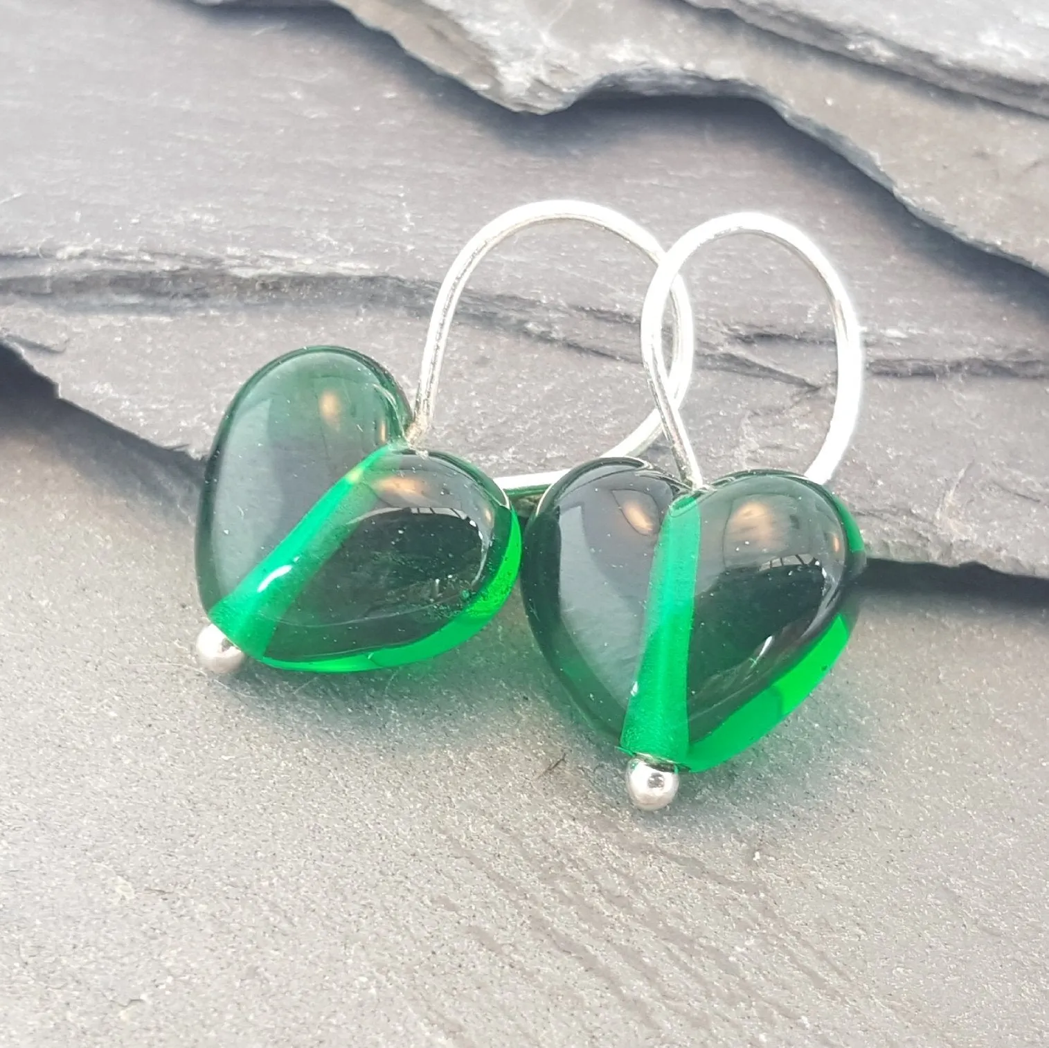 Birthstones in Glass - Cora Heart Hoop Earrings