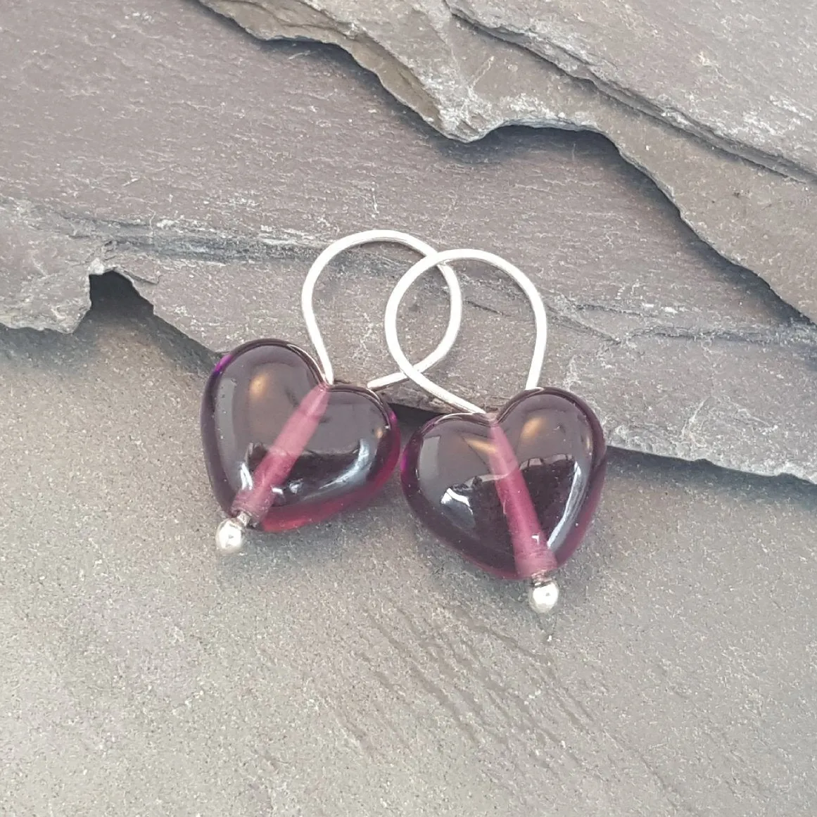 Birthstones in Glass - Cora Heart Hoop Earrings