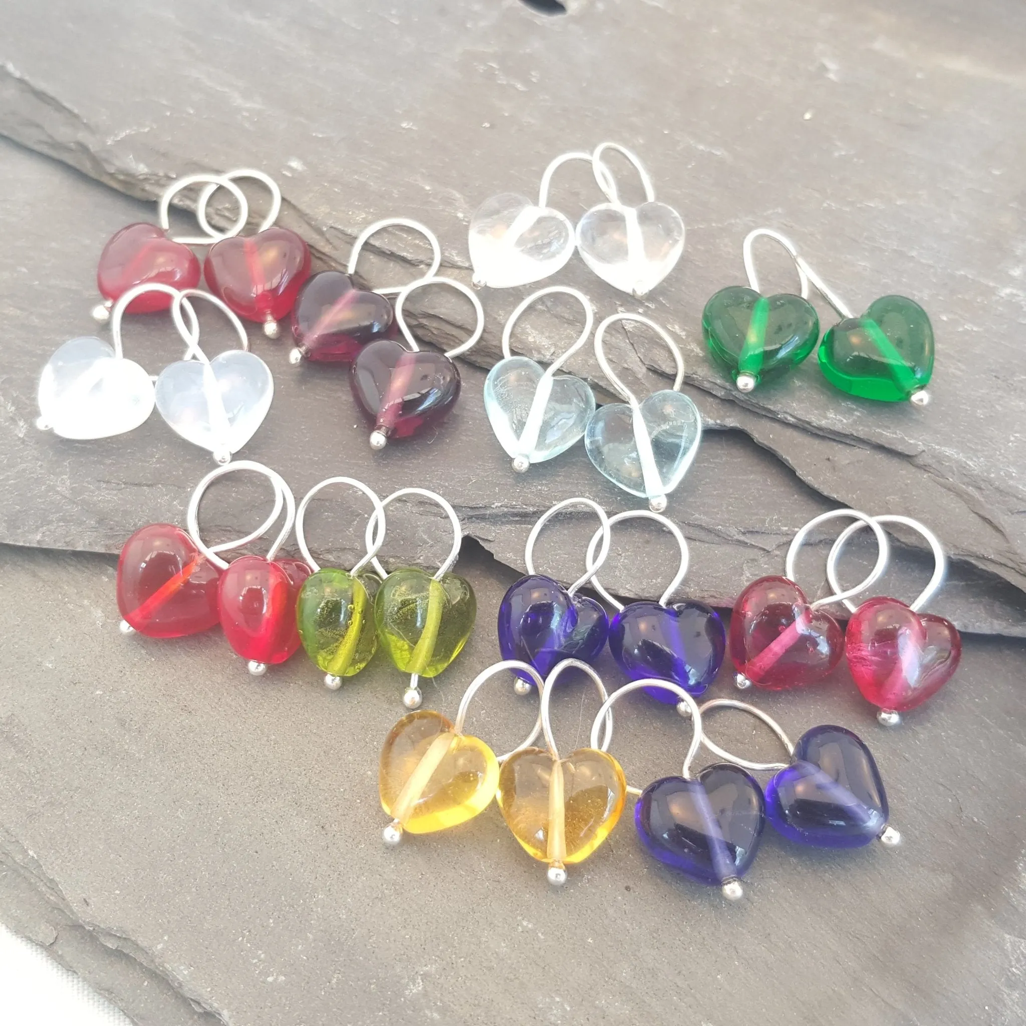 Birthstones in Glass - Cora Heart Hoop Earrings