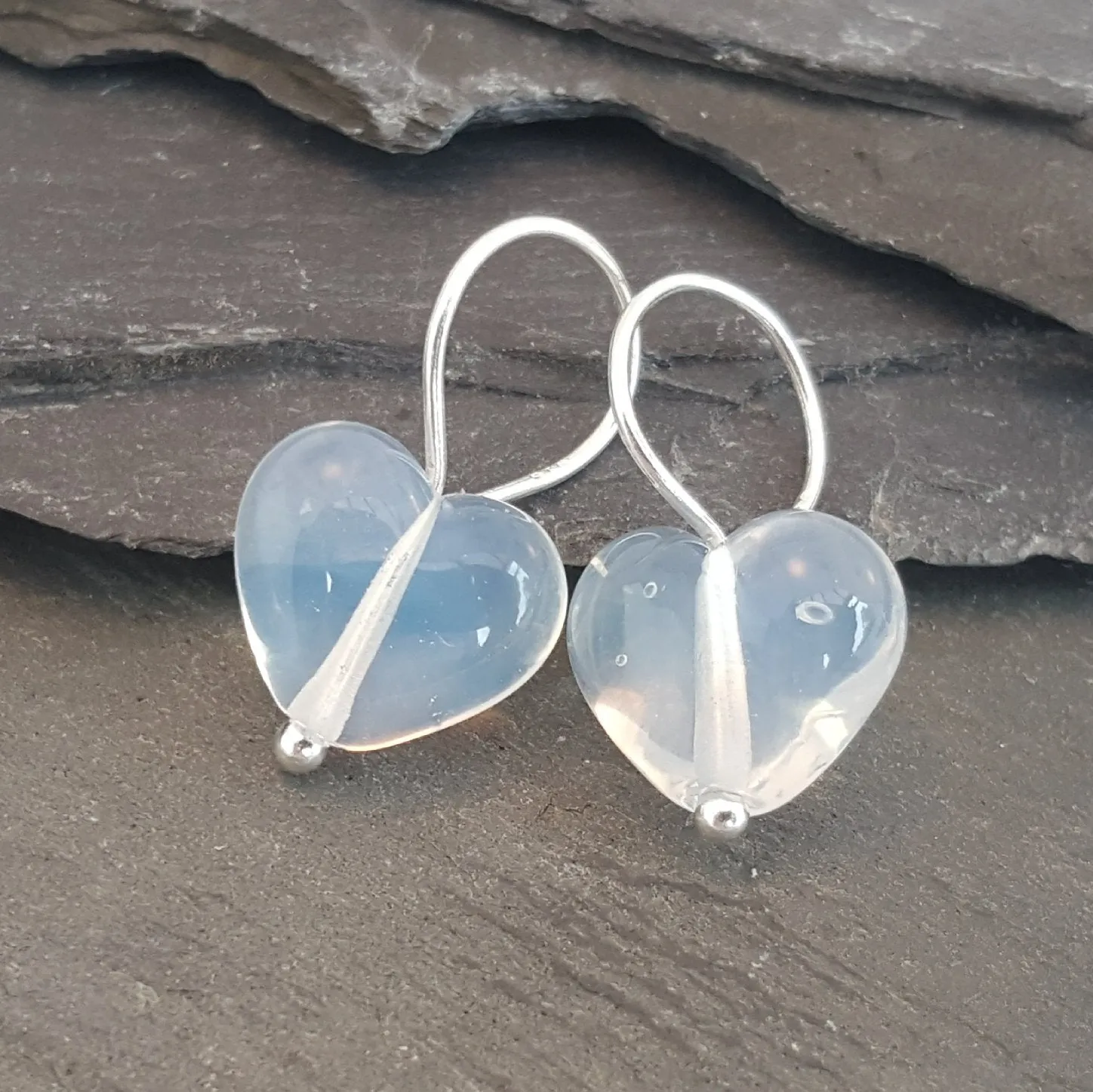 Birthstones in Glass - Cora Heart Hoop Earrings