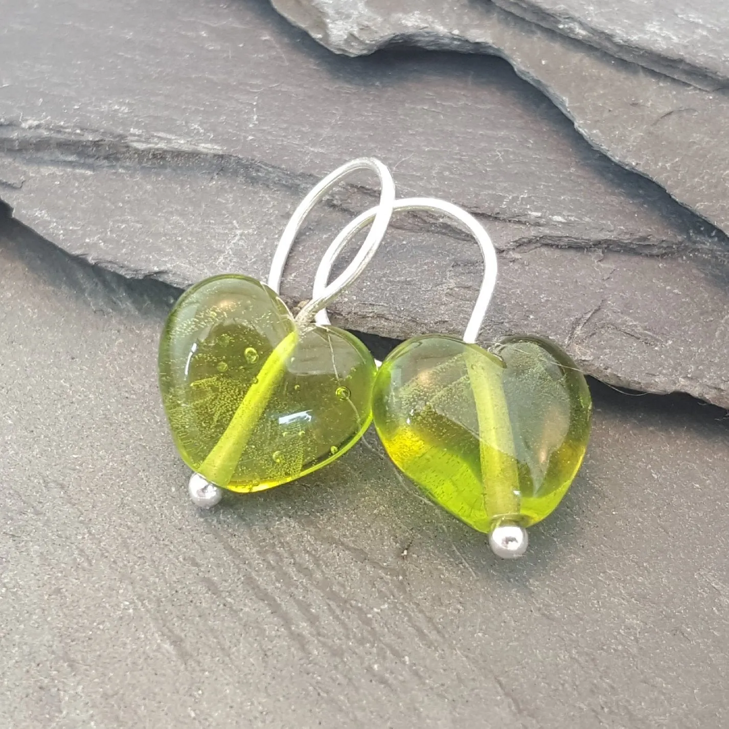 Birthstones in Glass - Cora Heart Hoop Earrings