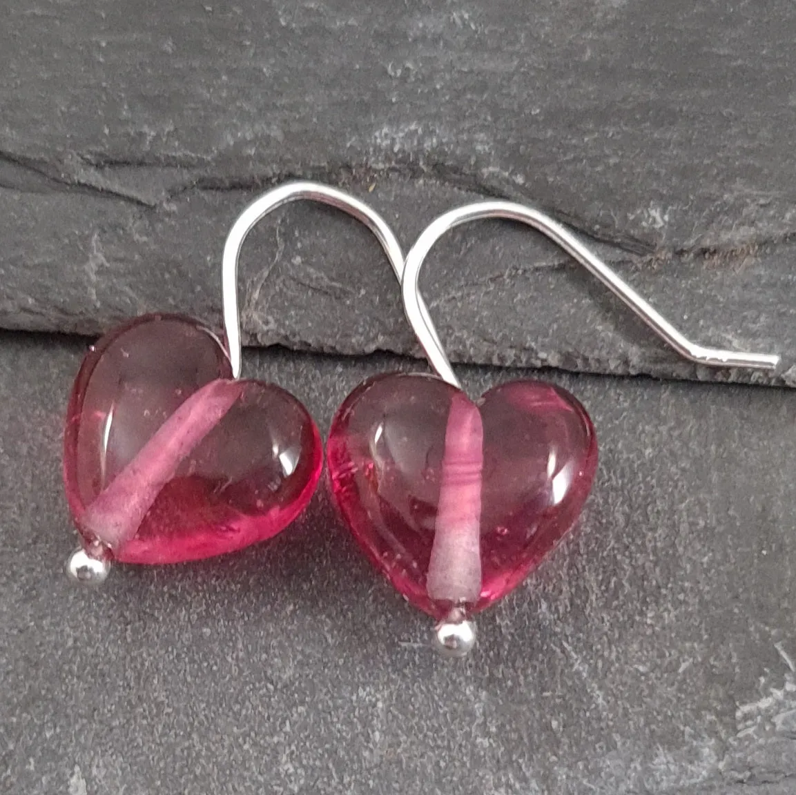 Birthstones in Glass - Cora Heart Hoop Earrings