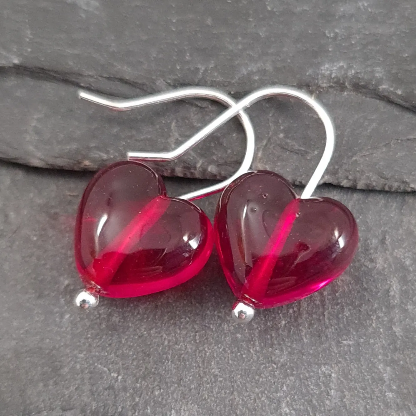 Birthstones in Glass - Cora Heart Hoop Earrings