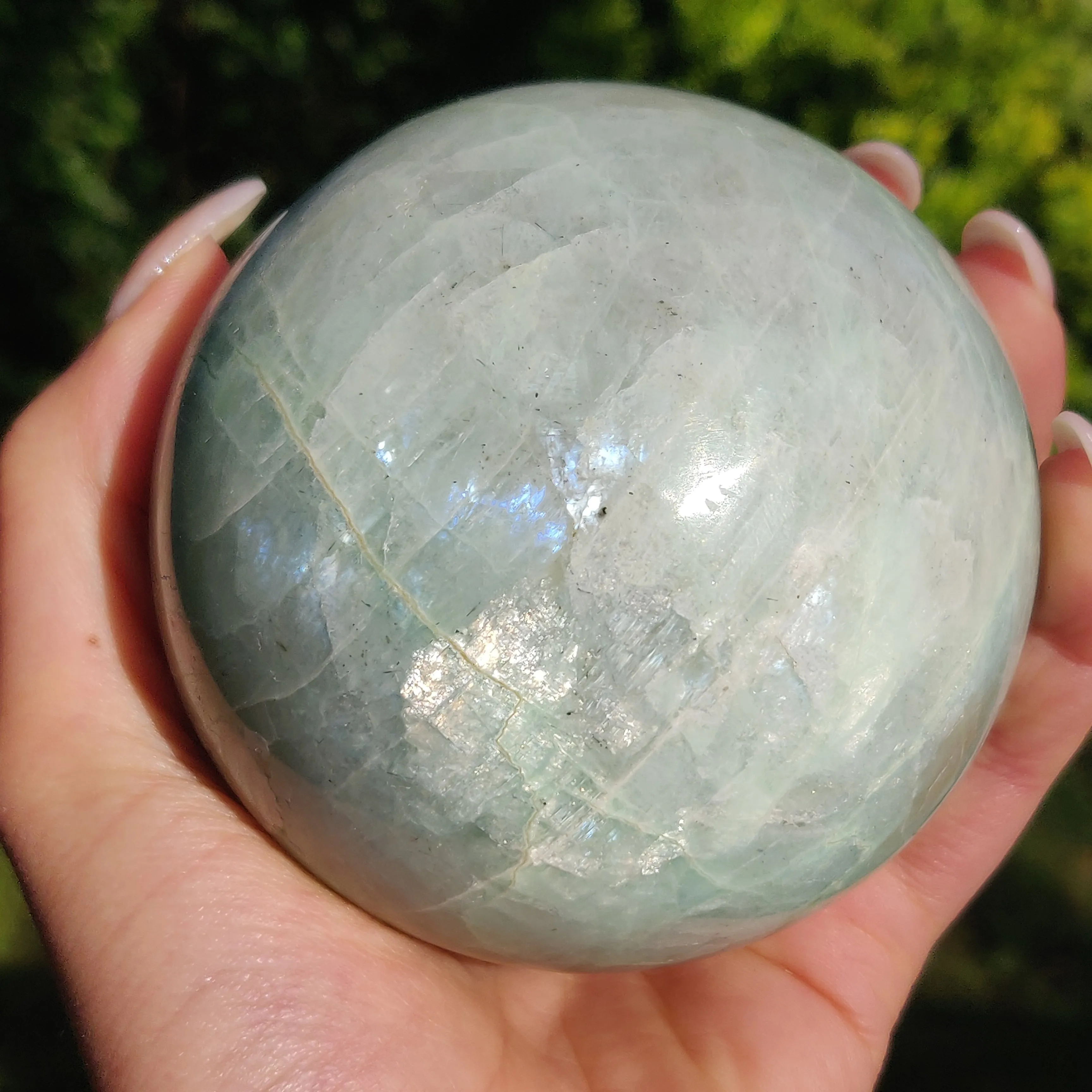 BLUE FLASH Garnierite Sphere (#2)