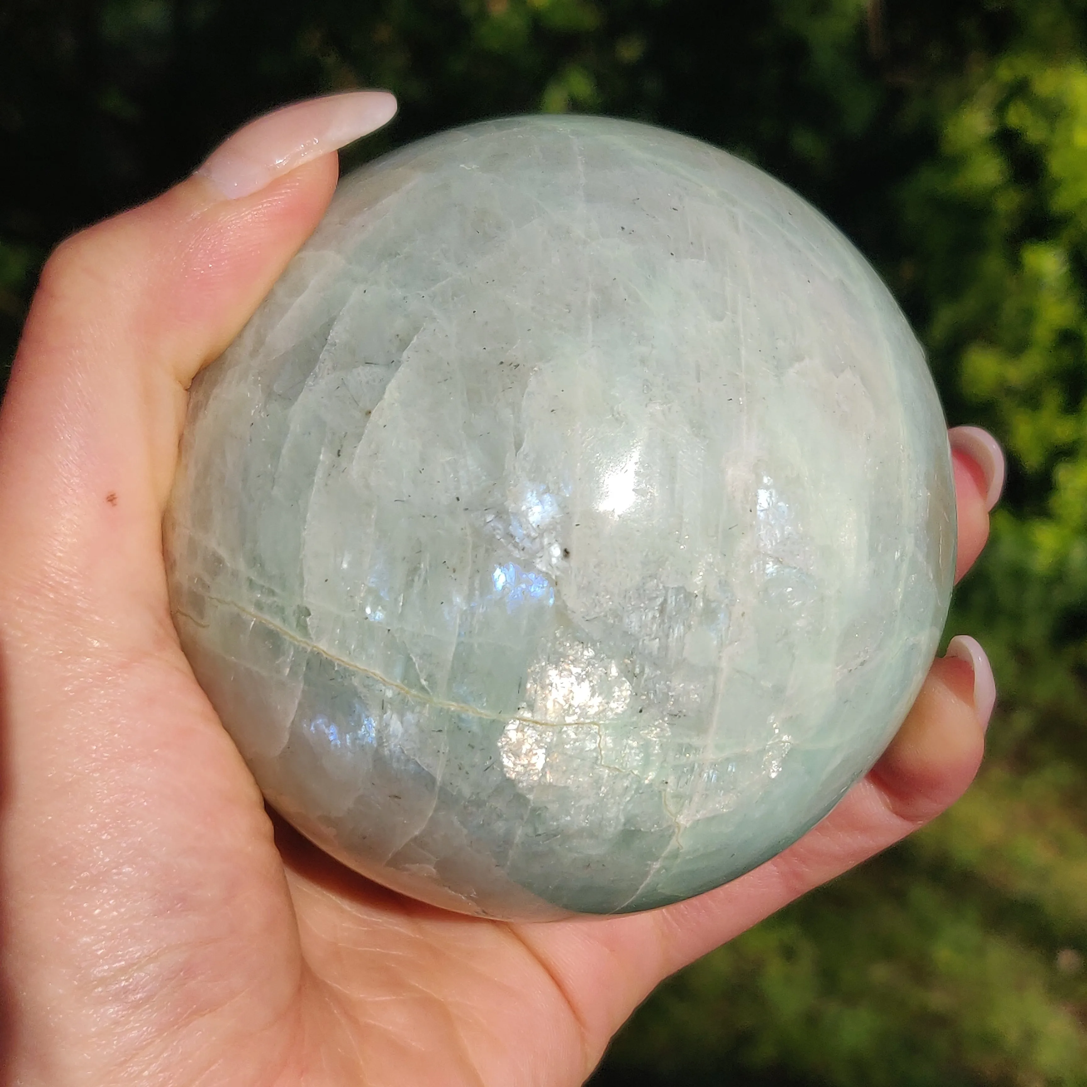 BLUE FLASH Garnierite Sphere (#2)