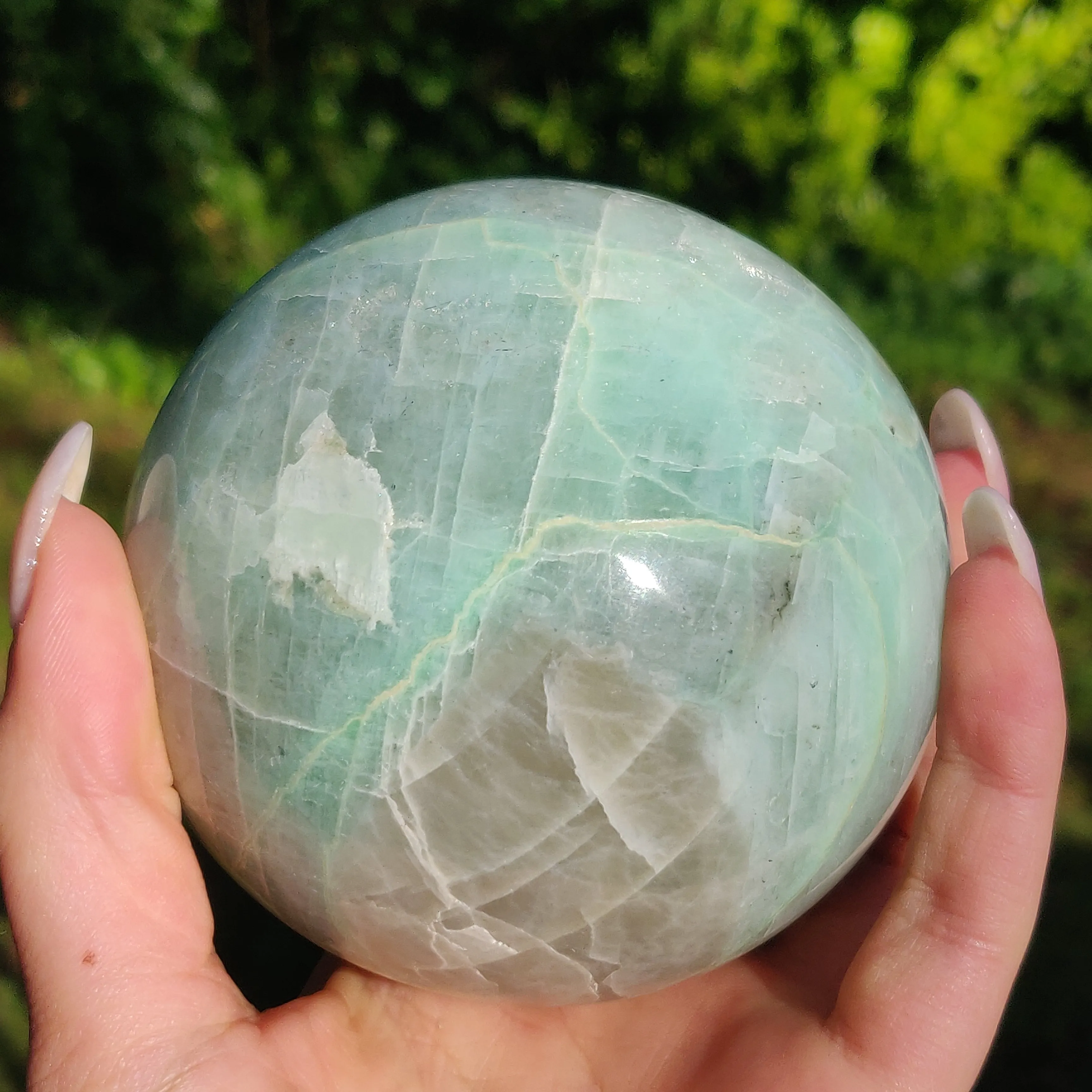 BLUE FLASH Garnierite Sphere (#2)