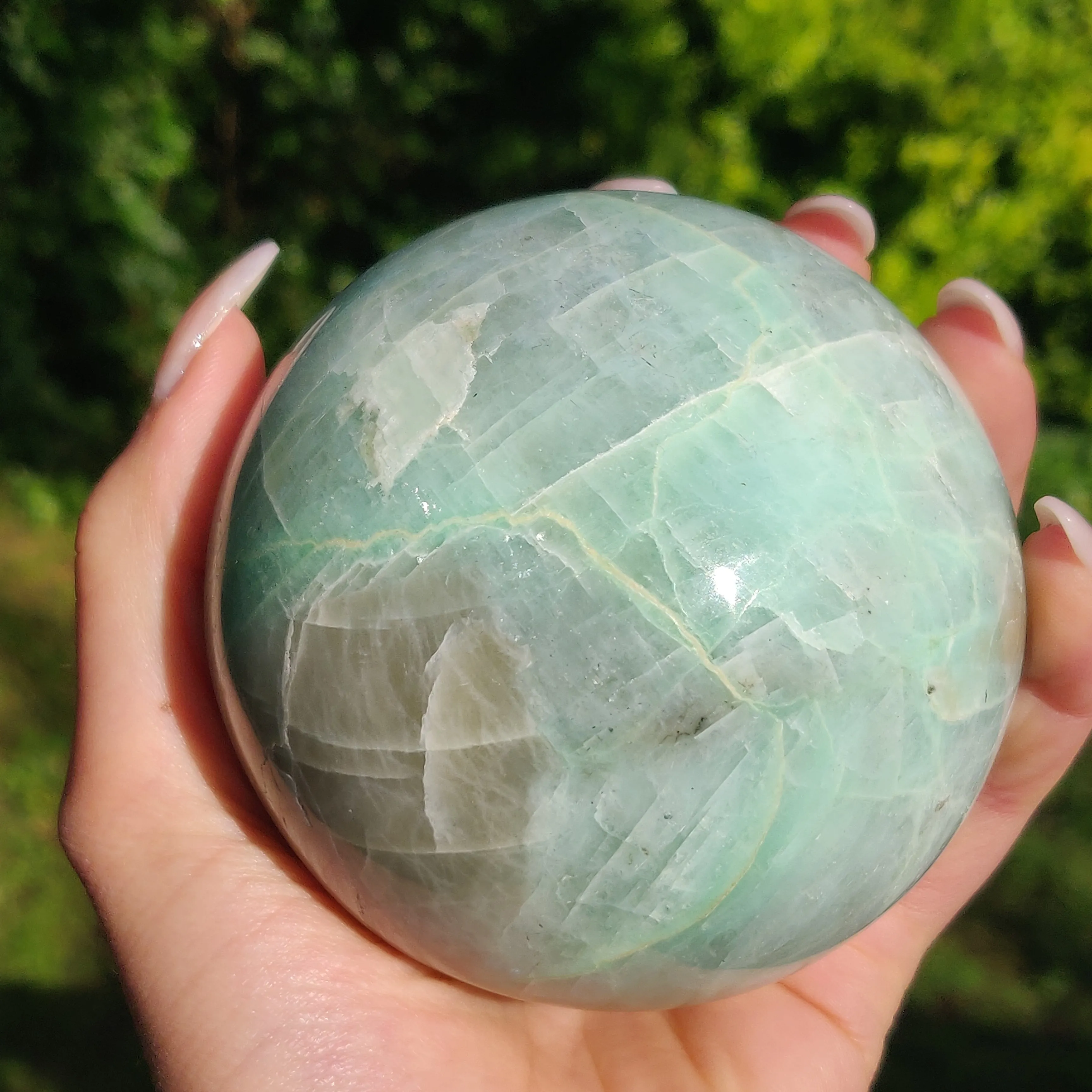 BLUE FLASH Garnierite Sphere (#2)