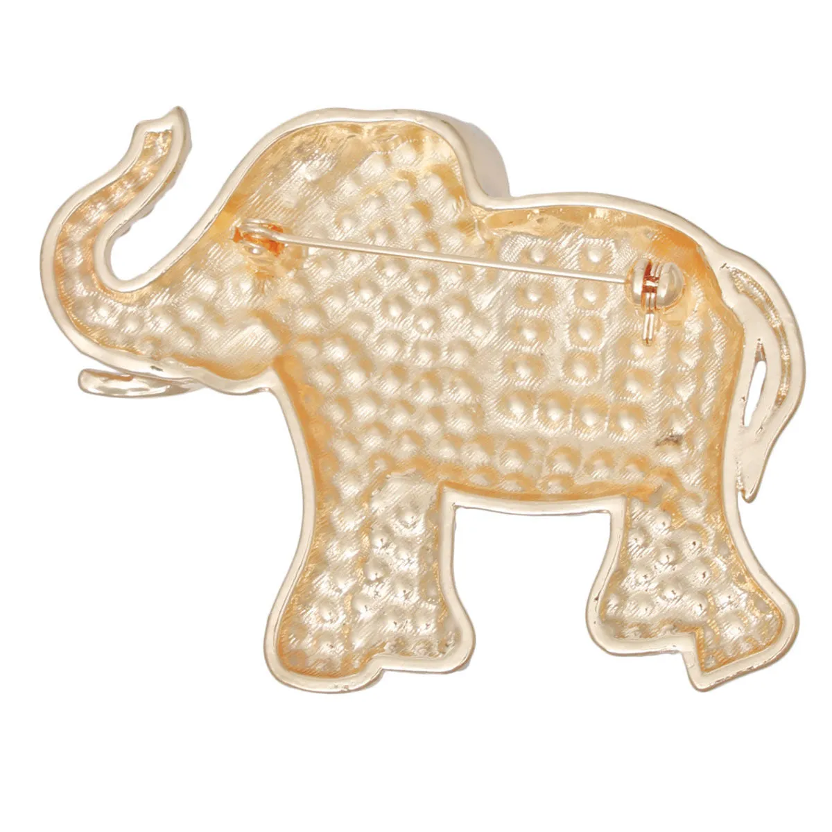 Brooch Pave Gold Elephant Lapel Pin for Women