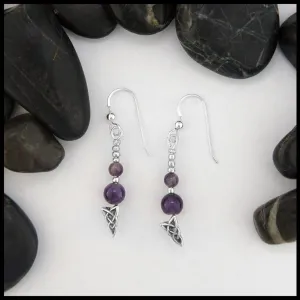 Celtic Knot Earrings with Amethyst