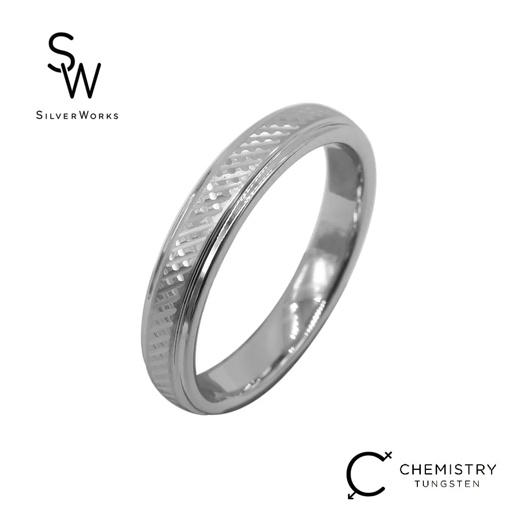 Chad Criss Cross Chemistry Tungsten Collection Wedding Band Ring