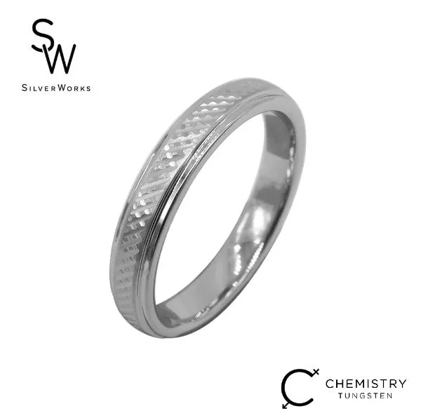 Chad Criss Cross Chemistry Tungsten Collection Wedding Band Ring