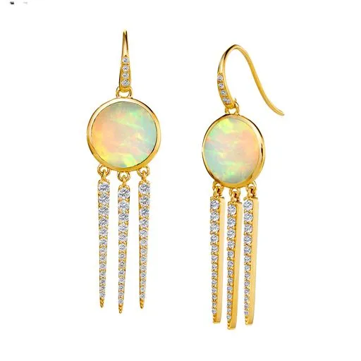 Chakra Diamond Fringe Earrings