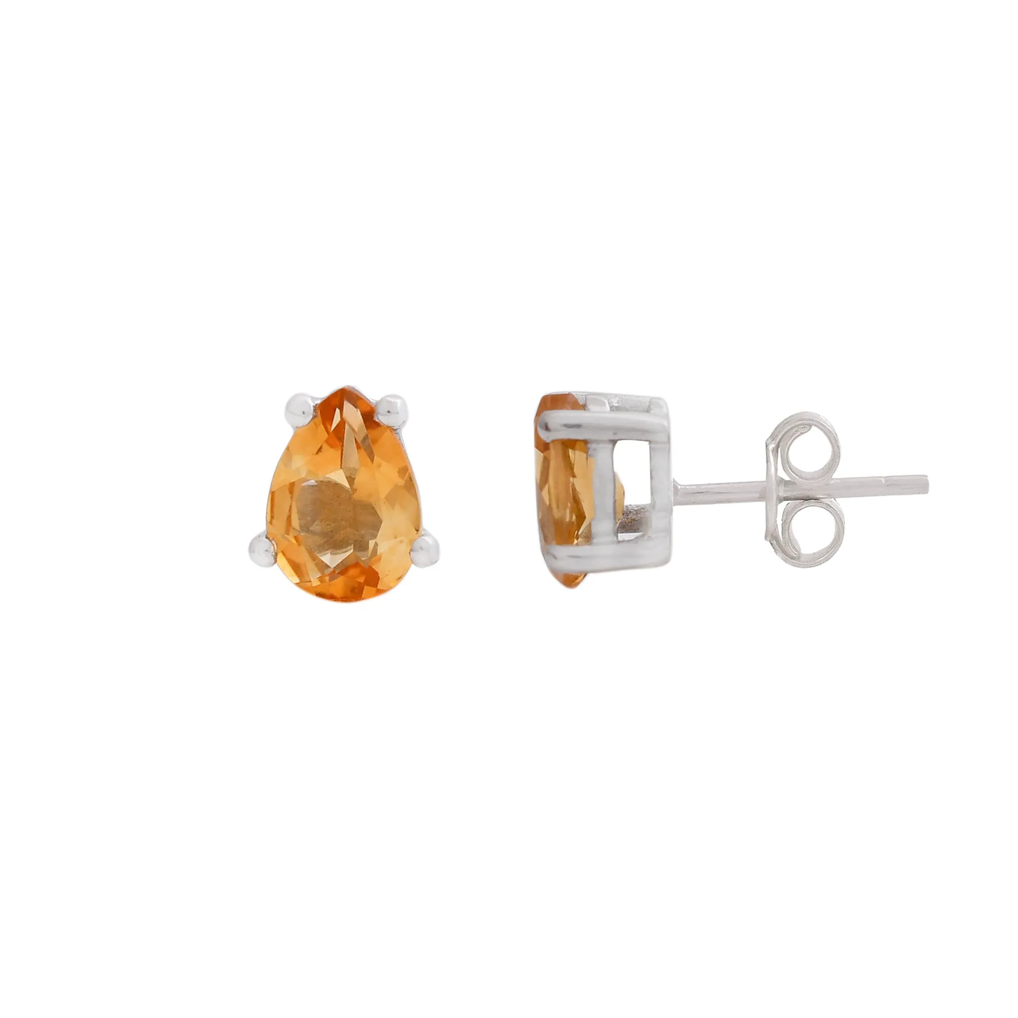 Citrine Pears Studs