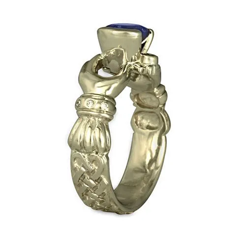 Claddagh Ring with Sri lankan Sapphire