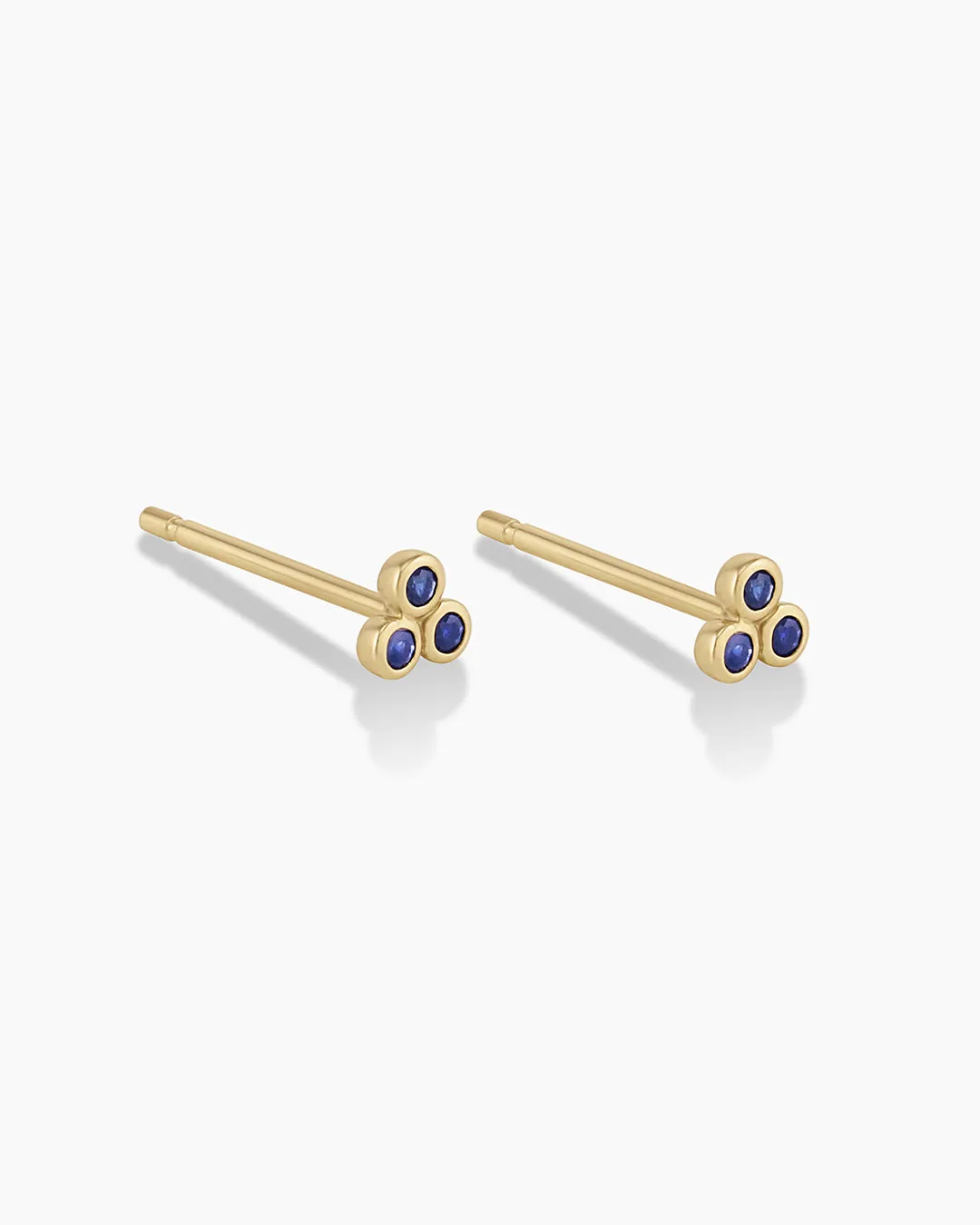 Classic Blue Sapphire Trio Studs