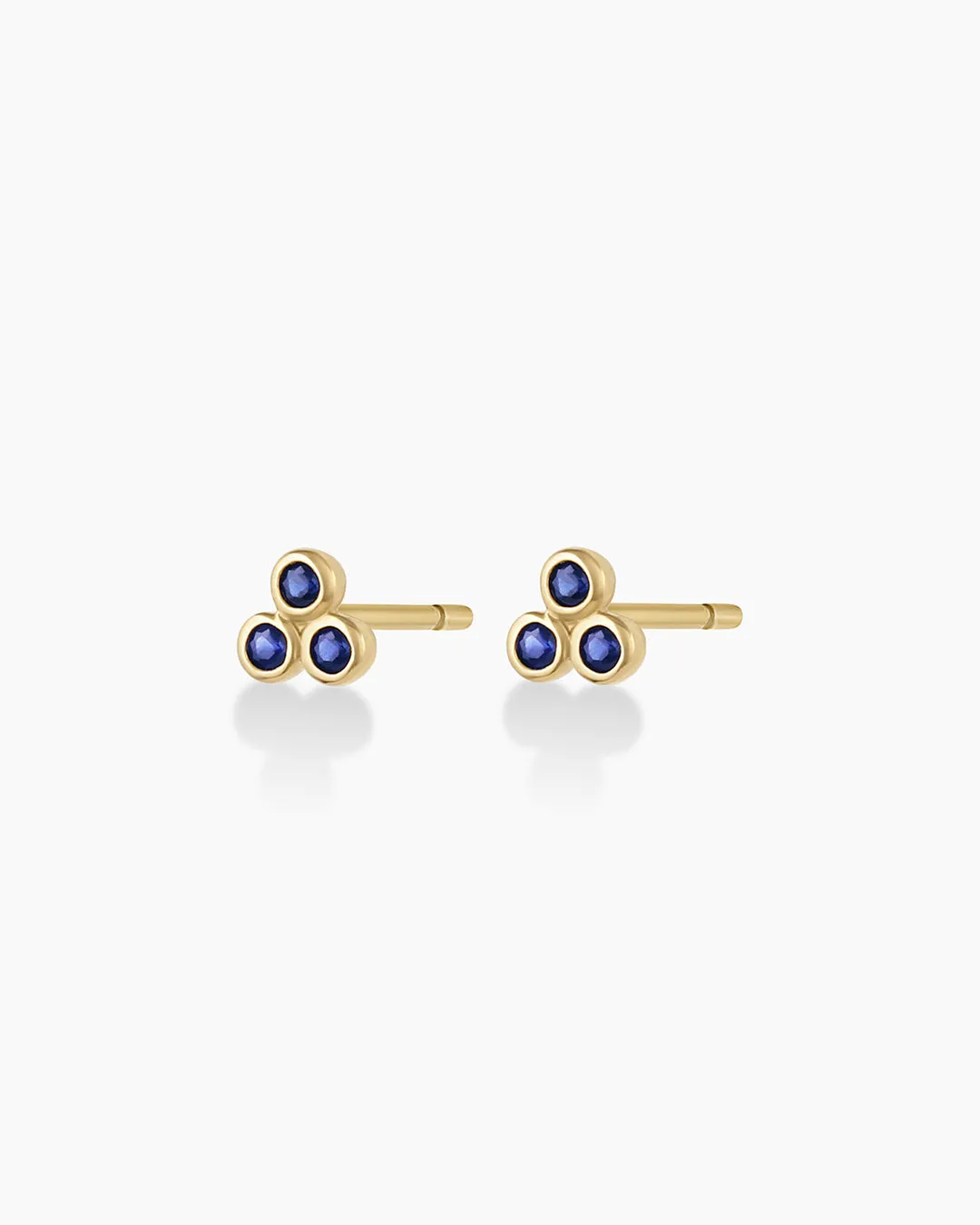 Classic Blue Sapphire Trio Studs