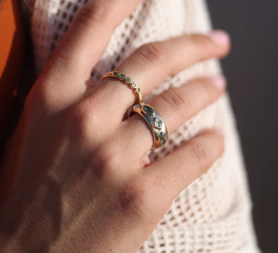 Coronet Iolite & Rhodolite Silver Ring