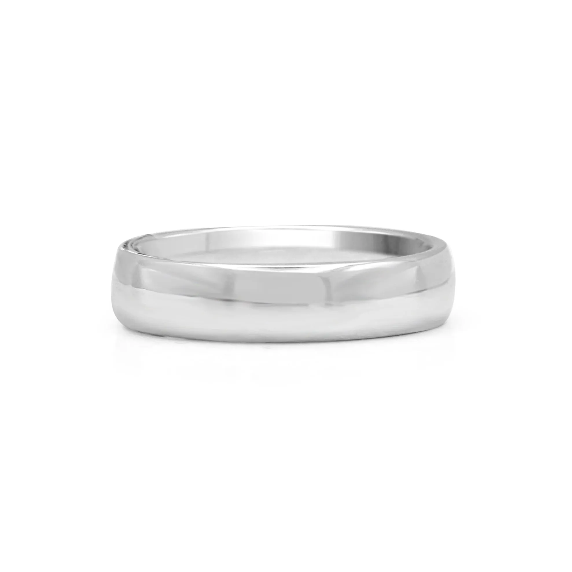 Court Shaped Wedding Band 5mm - Platinum