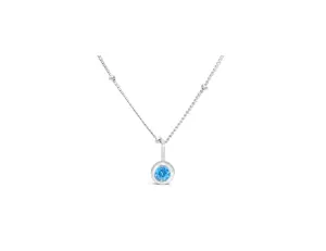 December Birthstone Necklace Silver