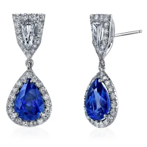 Diamond & Sapphire Drop Earrings