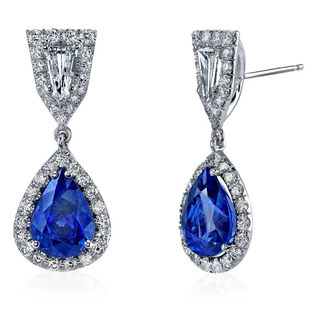 Diamond & Sapphire Drop Earrings