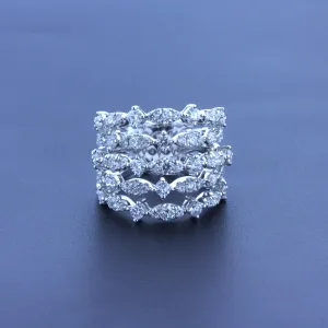 Diamond Multi-Row 18k White Gold Wrap Ring