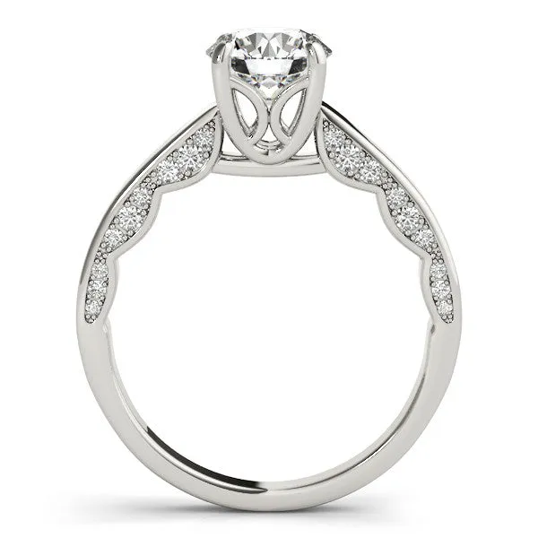 Diamond Surprise Engagement Ring Moissanite Center Stone