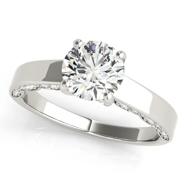 Diamond Surprise Engagement Ring Moissanite Center Stone