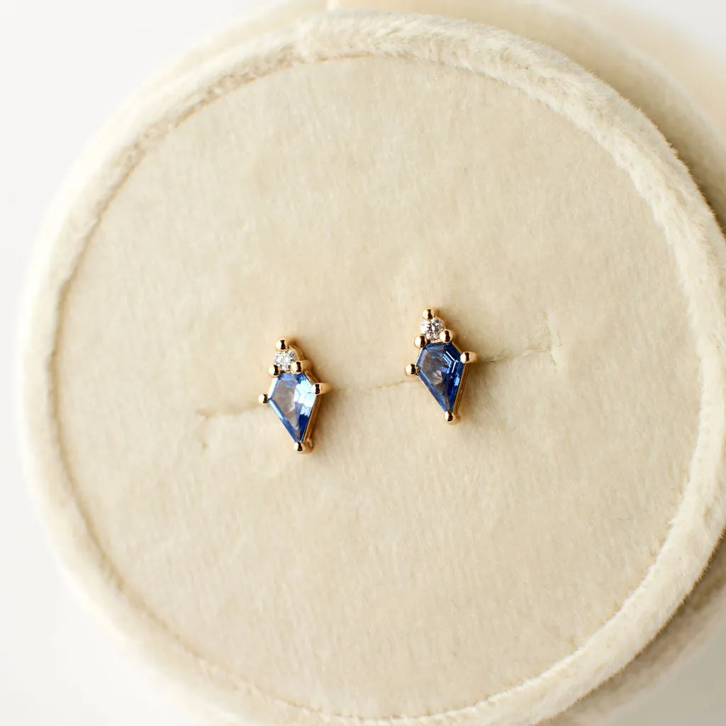 Dolly Earrings - Blue Sapphire   Diamond