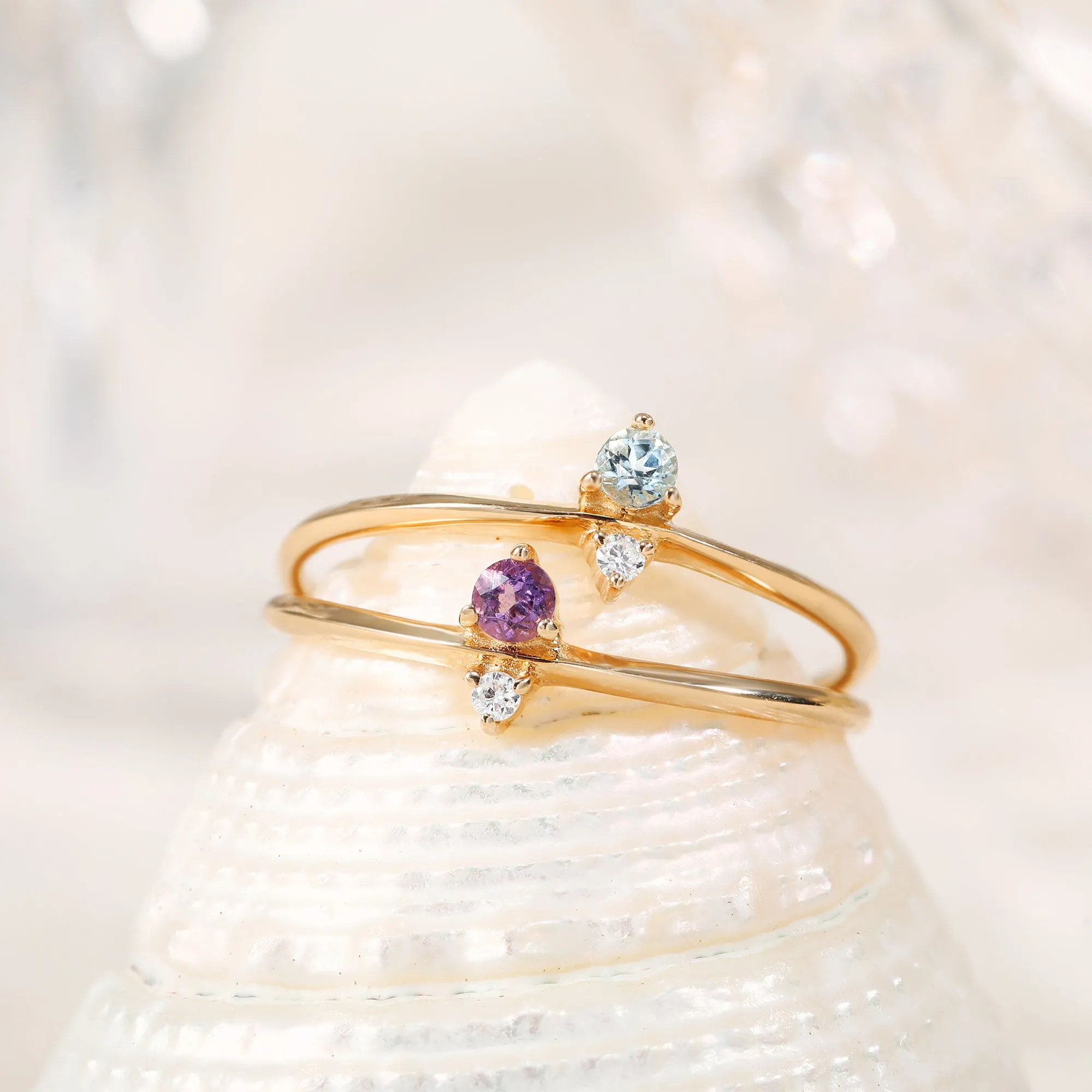 ELENA | Amethyst and Diamond Ring