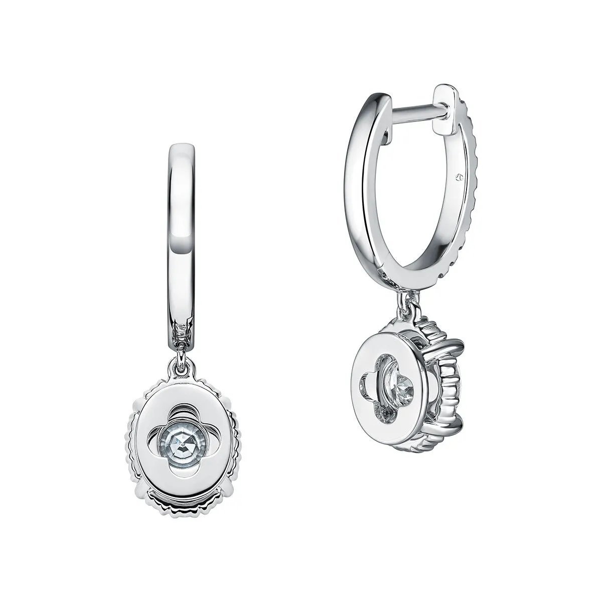 Ellipse Diamond Leverback Earrings