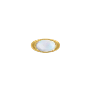 Elongated Rainbow Moonstone Gaea Roz Ring