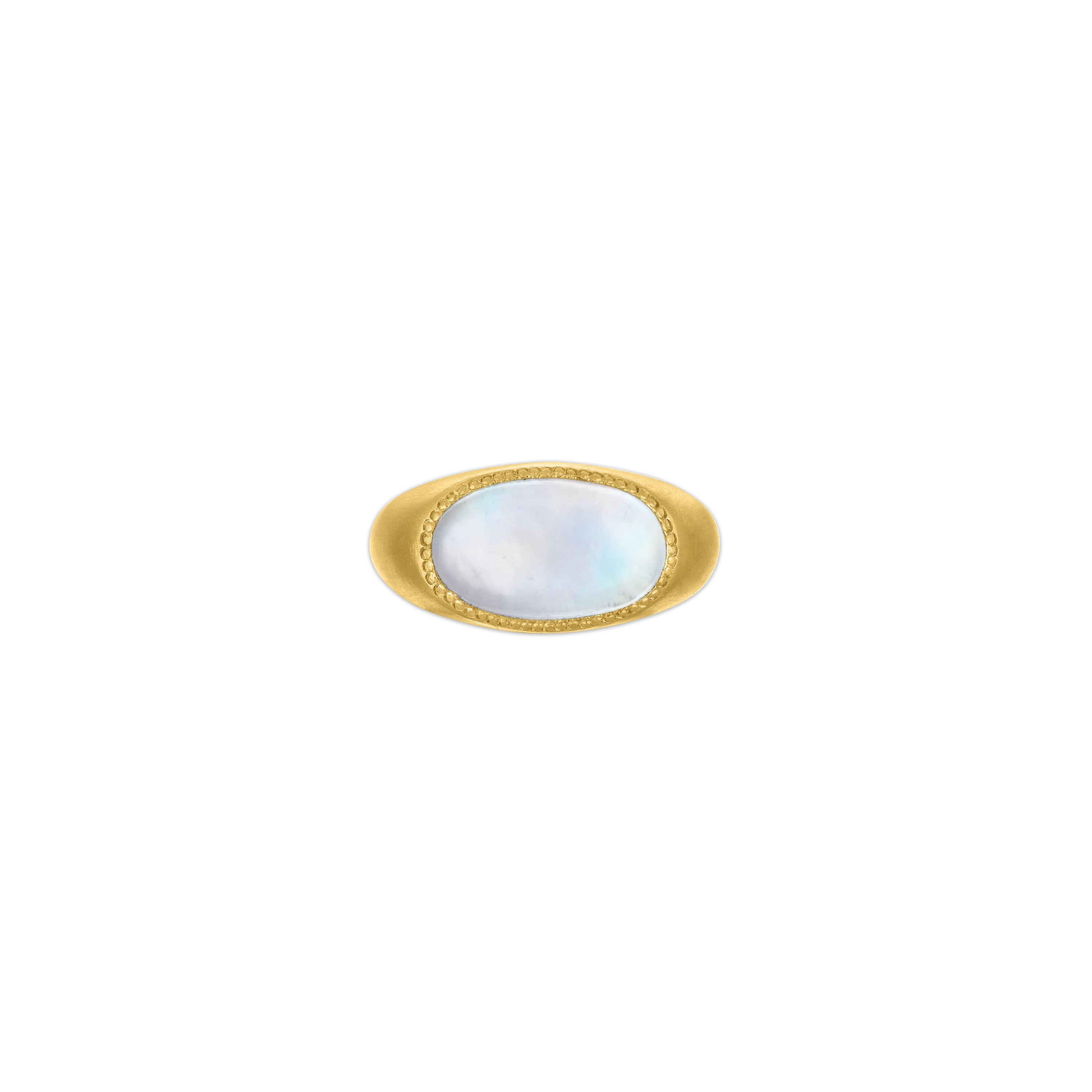 Elongated Rainbow Moonstone Gaea Roz Ring