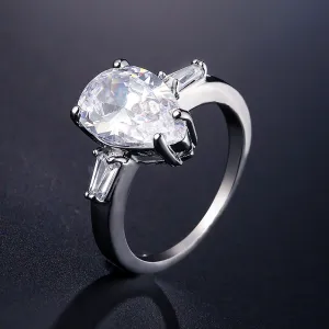 European And American Water Drop Zircon Ring Affordable Luxury Fashion Exquisite