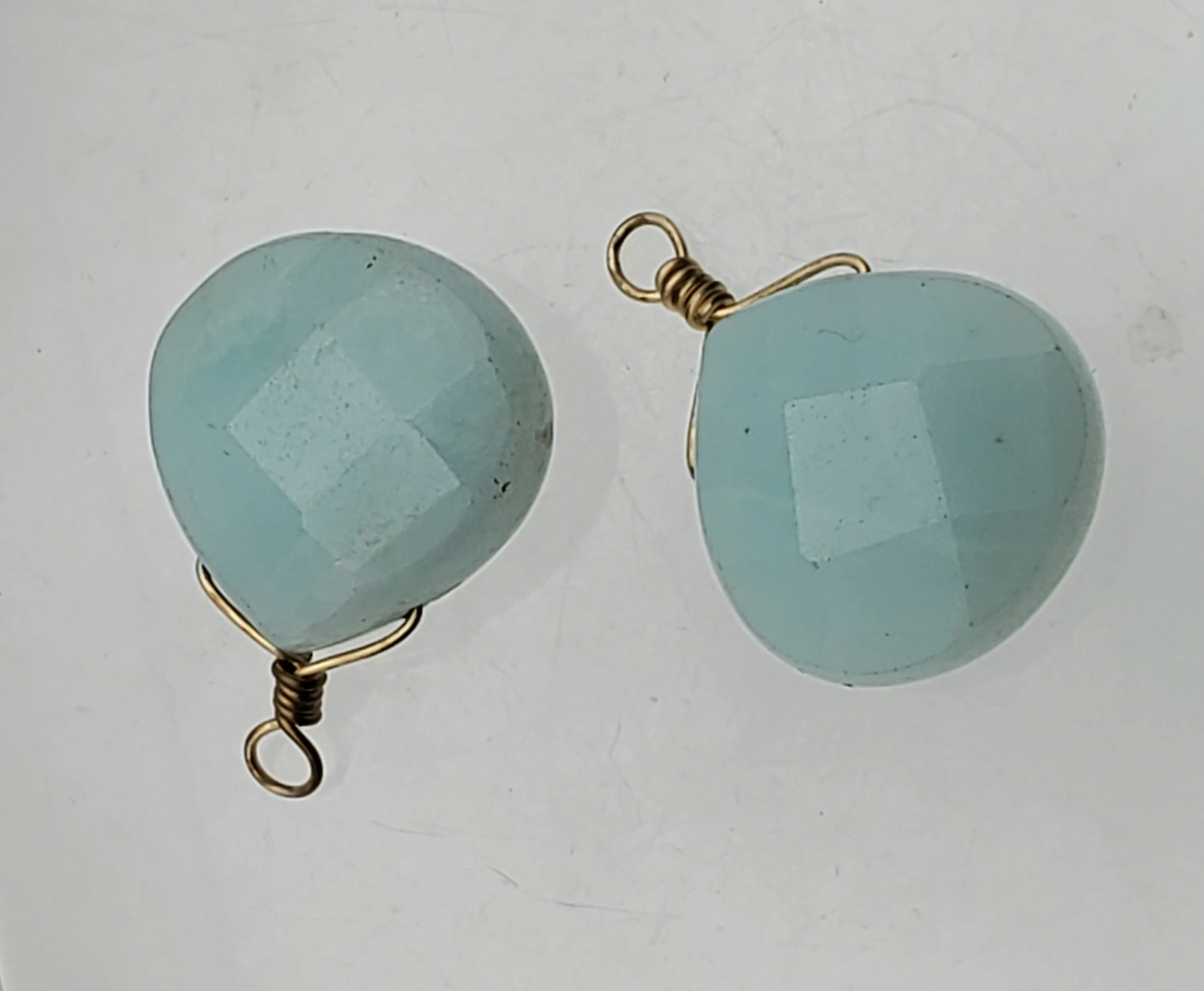 Faceted Amazonite Teardrop Dangles - MISSING CLOSURES