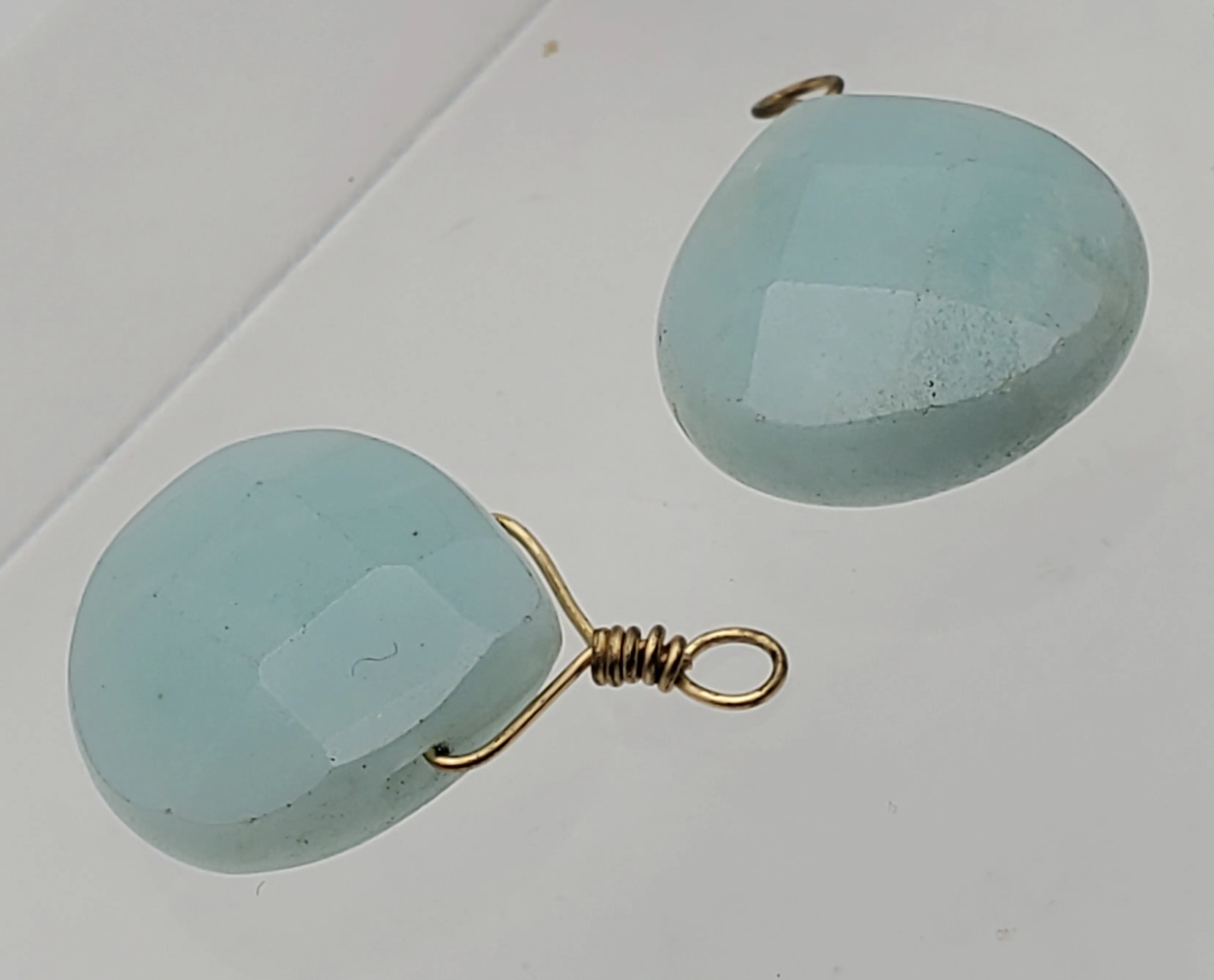 Faceted Amazonite Teardrop Dangles - MISSING CLOSURES