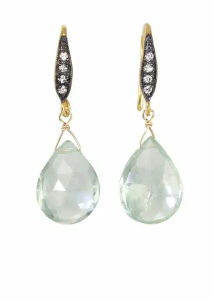 Faceted Green Amethyst Teardrop