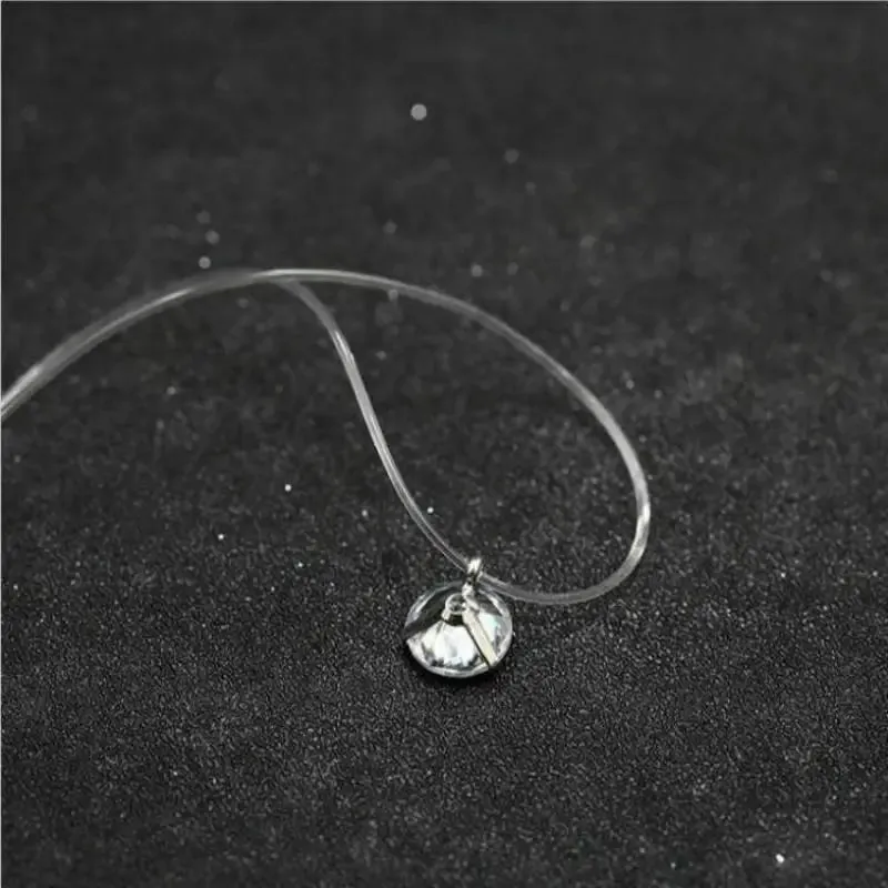 Fashion Shiny Crystal Necklace Zircon Pendant Transparent Fishing Line Invisible Ladies Necklace Jewelry Clavicle Chain Chocker