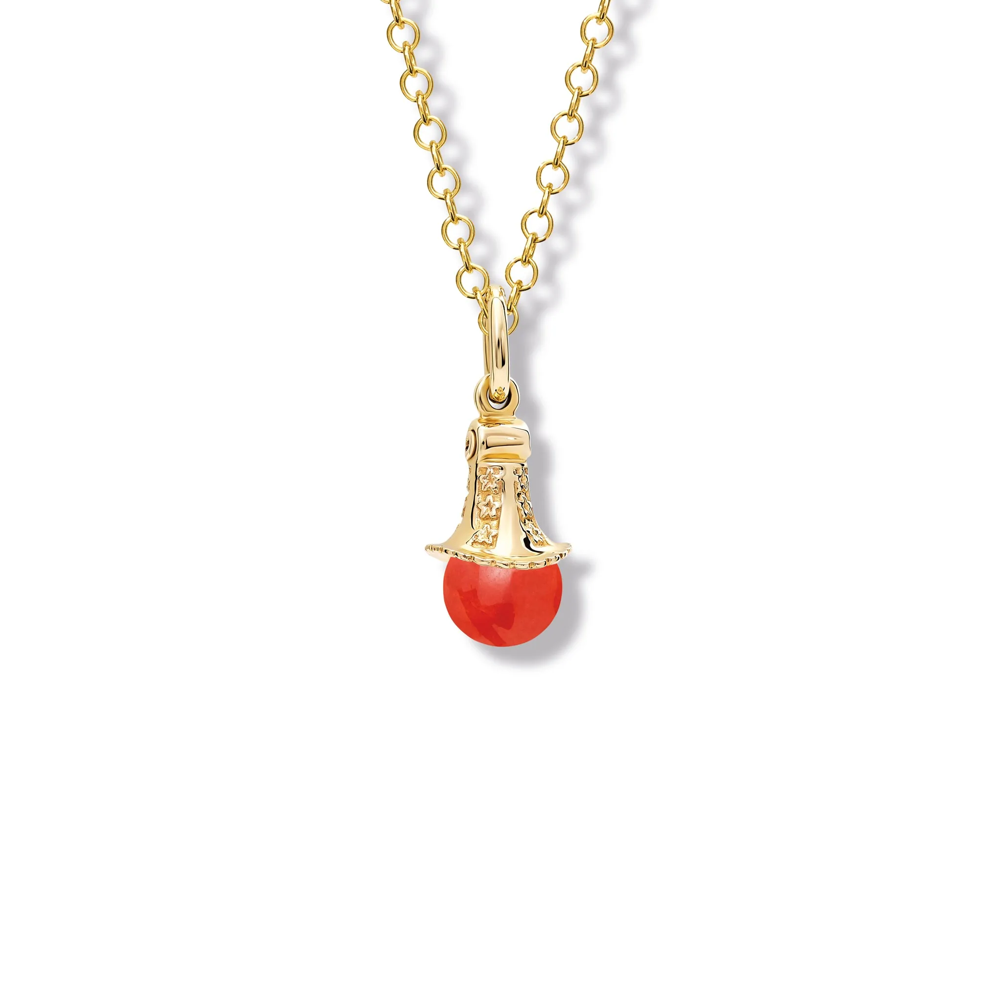 Fouquet Necklace Pendant Yellow Gold - Coral