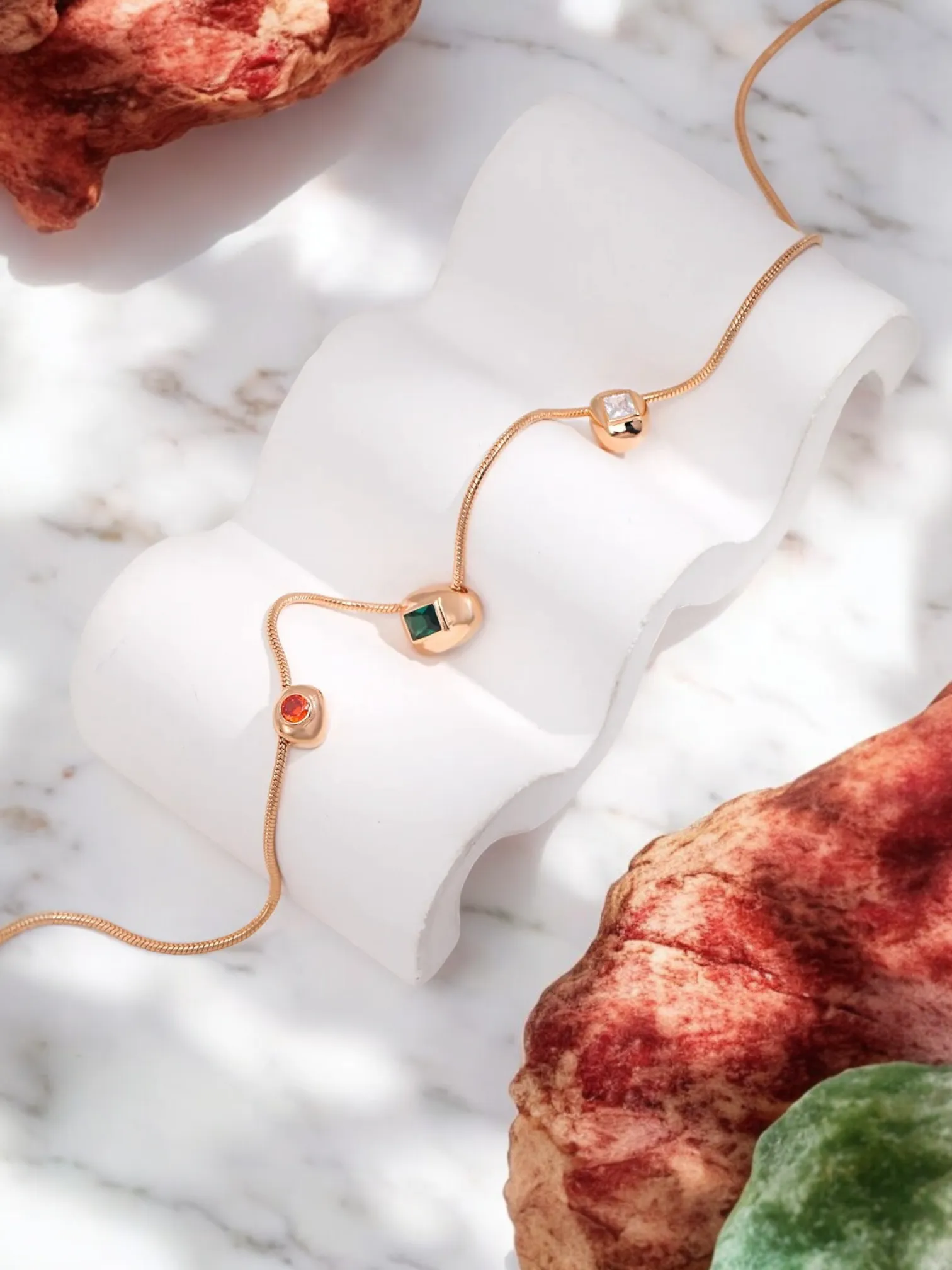 Francesca - Red Green White Zircon Necklace