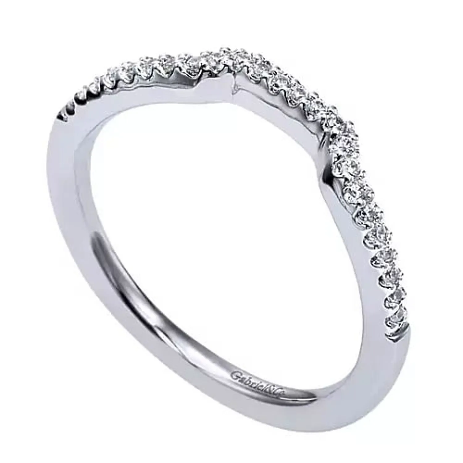 Gabriel & Co. Curved Diamond Wedding Band