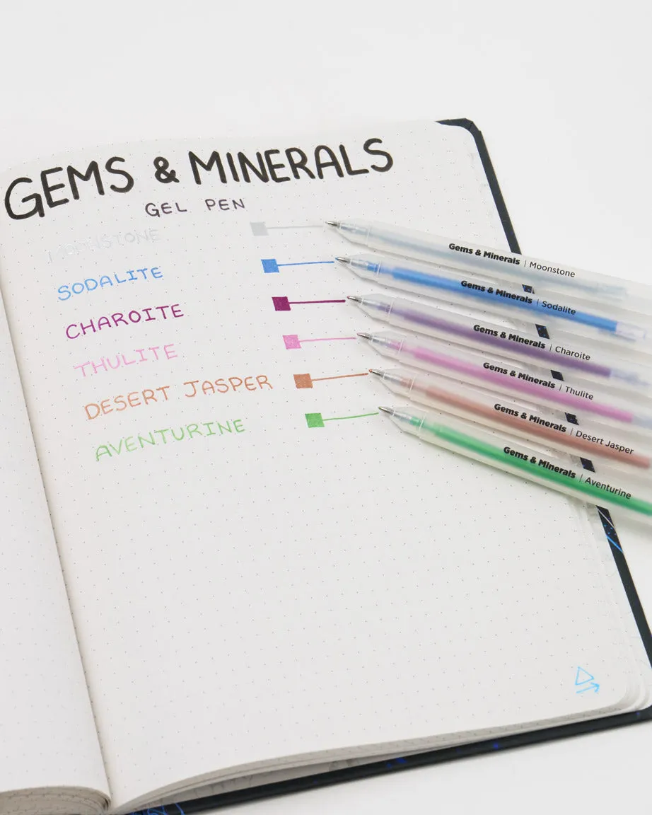 Gems & Minerals Metallic Gel Pens (Pack of 6)