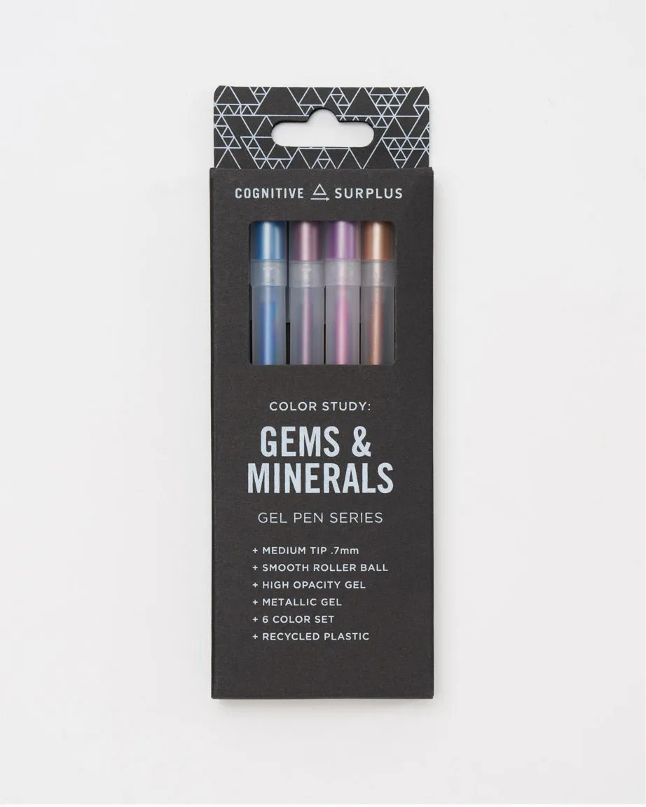 Gems & Minerals Metallic Gel Pens (Pack of 6)