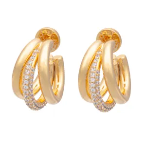 Gold Claw Cubic Zirconia Earrings