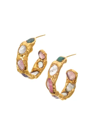 Gold Paraíso Gemstone Hoops