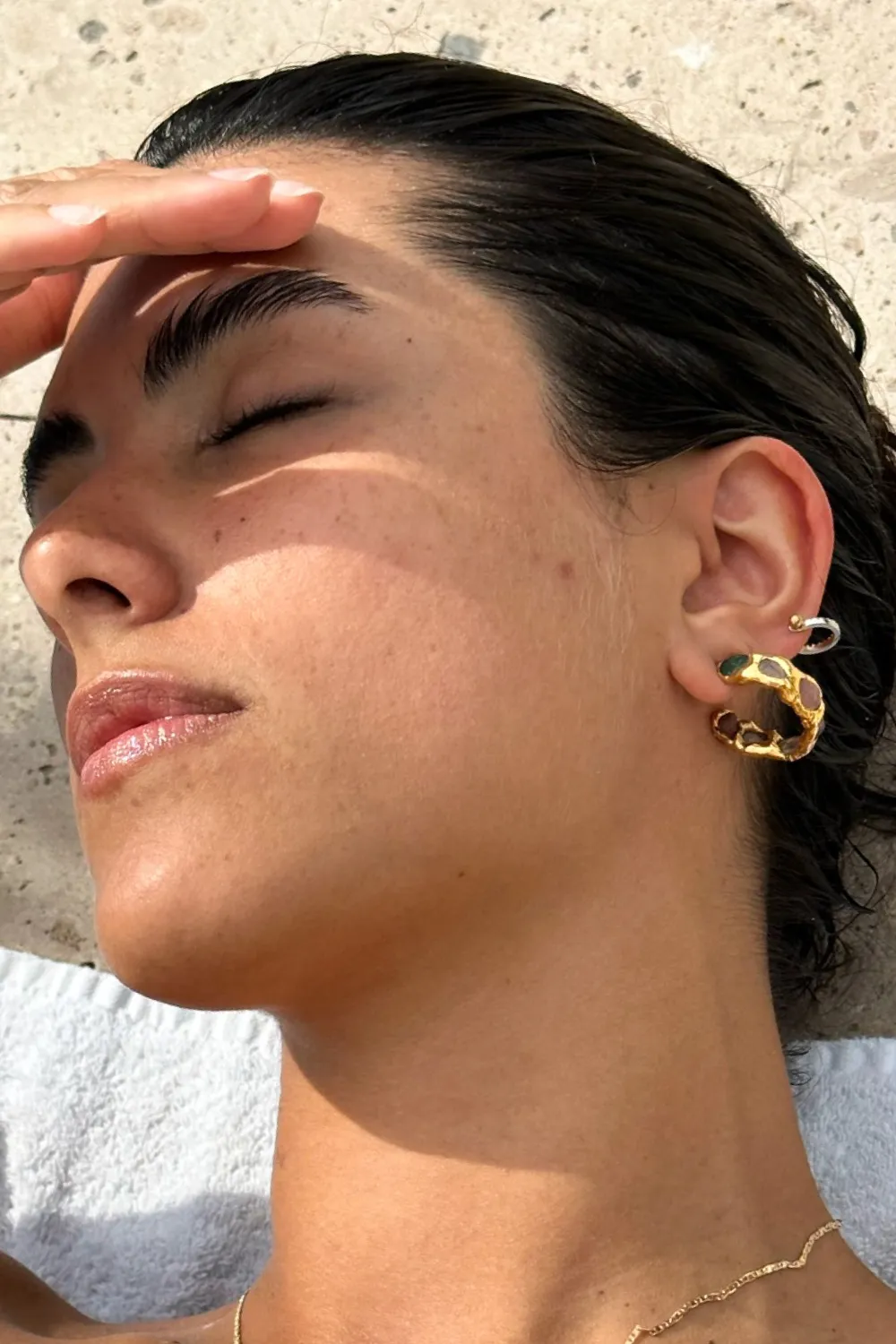 Gold Paraíso Gemstone Hoops